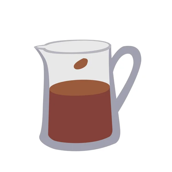 Vektorillustration Kaffeekanne Aus Glas Mit Frisch Gebrühtem Kaffee Menügestaltung Schilder — Stockvektor