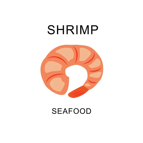 Peeled Boiled Shrimp Decorated Text Vector Illustration Menu Fish Restaurants — Vetor de Stock
