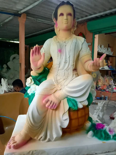 Incomplete Idol Gauri Mata Statue Meaking India — Fotografia de Stock