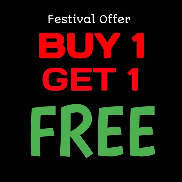 Festival Offer buy 1 get 1 free text banner