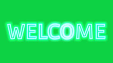 Welcome text on green background and shining effect 