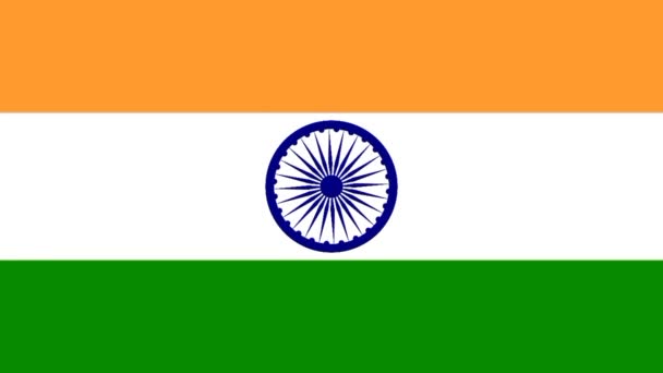 Σημαία Ινδίας Περιστρεφόμενο Τροχό — Αρχείο Βίντεο