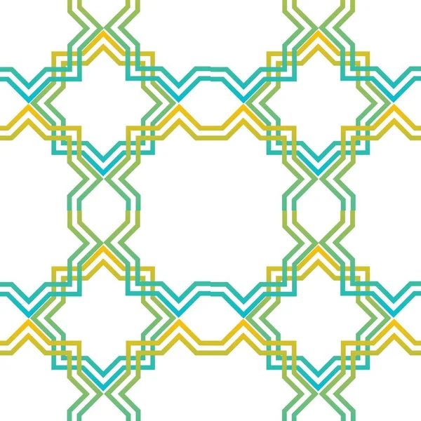 Patrones Geometría Árabe Color Verde Amarillo Azul Para Textiles Prendas — Foto de Stock