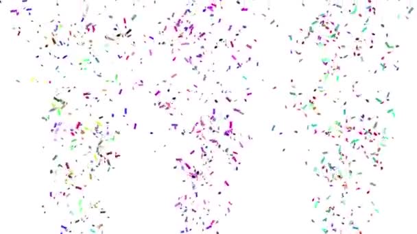 Confetti Party Popper Explosión Sobre Fondo Blanco — Vídeo de stock