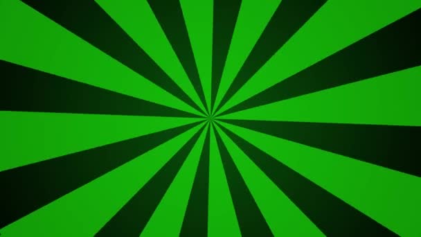 Sunburst Pattern Green Background Animation Stripes Sunburst Rotating Motion — Stock Video