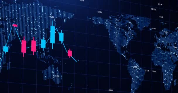 Stock Market Online Business Concept Hologram Graph — ストック動画