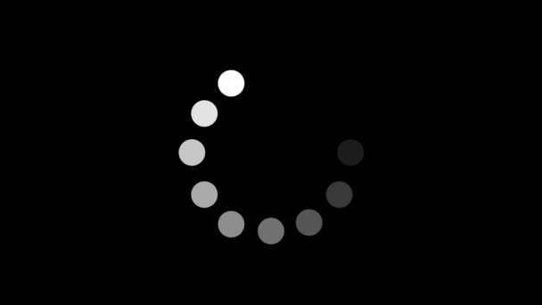 Loading Circle Icon Animation Sur Fond Noir — Video