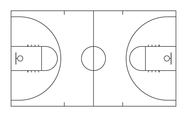 Basketbol sahasının en üst görüntüsü — Stok Vektör