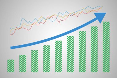 çubuk grafik büyümesi ve yukarı ok