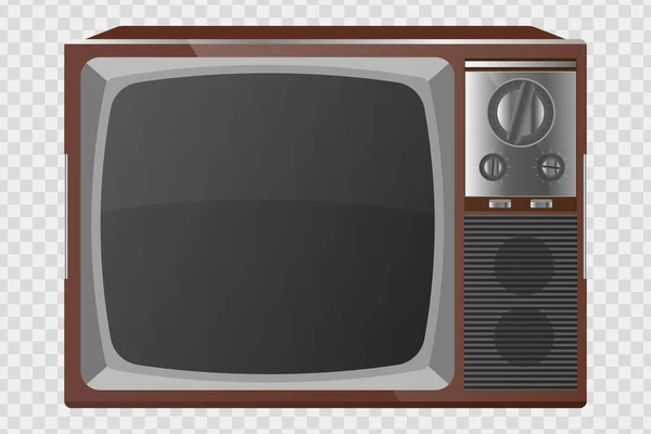 Brązowy klasyczny stary drewniany telewizor — Wektor stockowy
