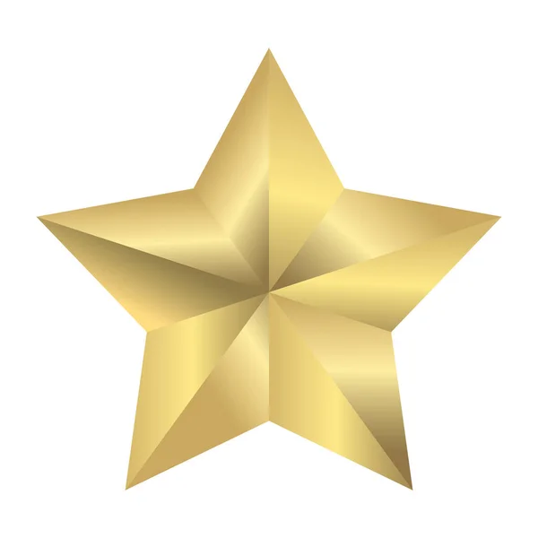 3D brillante estrella dorada — Vector de stock