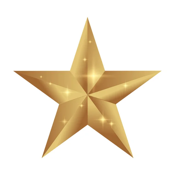 Icono Estrella Dorada Aislado Sobre Fondo Blanco — Vector de stock