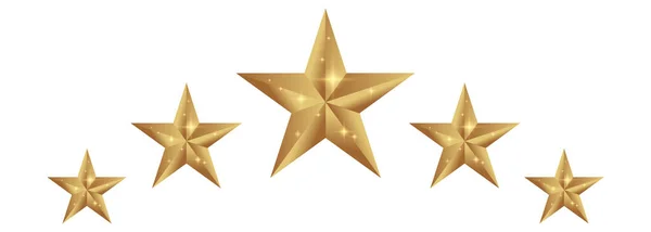 Cinco Estrellas Vector Calificación Icono — Vector de stock