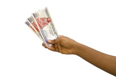 Beyaz arka planda izole edilmiş 200 Mısır sterlinlik banknotlar hazırladı.