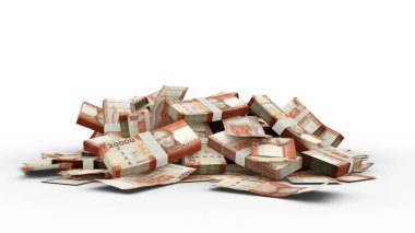 Beyaz arkaplana izole edilmiş 3D 20.000 Şili pesosu