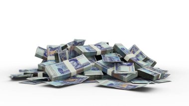 Beyaz arka planda izole edilmiş 3D 1000 Kamboçyalı isyan notları