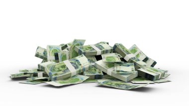 3D yığın 50 Tunus Dinarı notaları