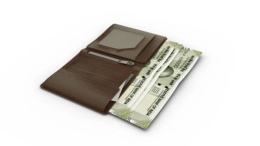 Cüzdanında 500 Hint Rupisi 'nin 3D çizimi