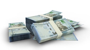3D yığın 2000 Dominik pezosu beyaz arkaplan üzerinde izole