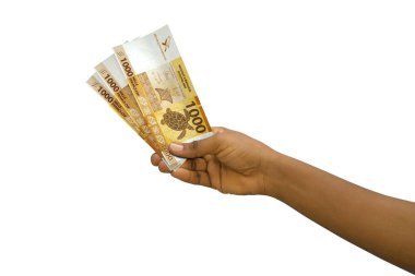 Beyaz arkaplanda izole edilmiş 3D Cfp notları.