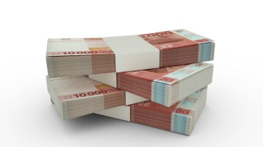 Beyaz arkaplana izole edilmiş 3D CFP franc notları