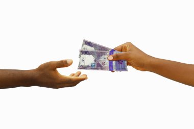  3D el verince Katar Riyal başka bir ele geçti. El alımı parası