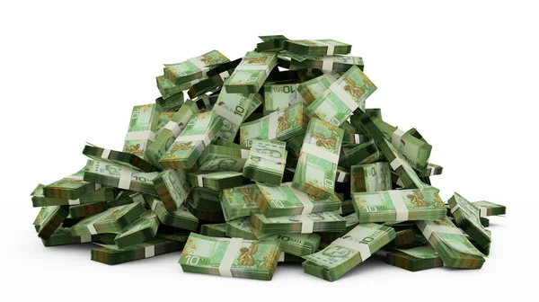 Big Pile Costa Rican Colon Notes Lot Money White Background — Foto Stock