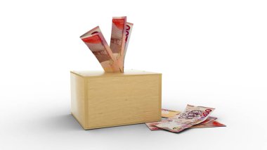 Tahta Tasarruf Kutusunda 3 boyutlu Ganalı cedi notları