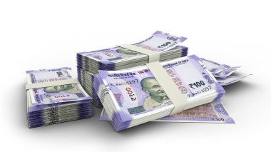 3D Stack of Indian rupee notes