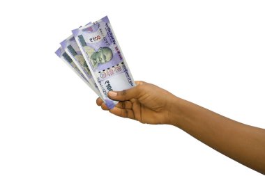 Üç boyutlu beyaz arka planda izole edilmiş Hint Rupisi.