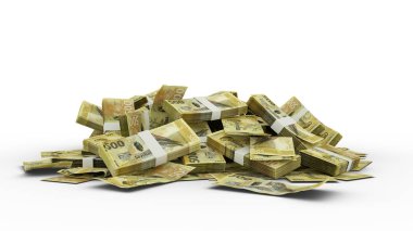 Beyaz arkaplana izole edilmiş 3D 500 Seyşellois rupi