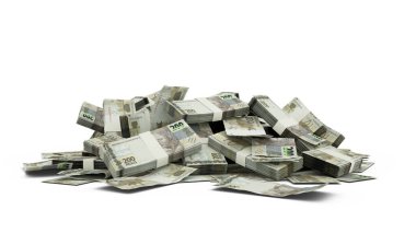 3D izole edilmiş 200 Brezilyalı Yığını