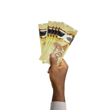 Siyah El 'in elinde 3 boyutlu 100 dolarlık banknot vardı.