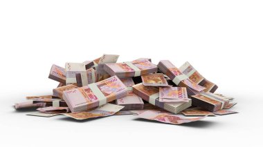 Beyaz arkaplana izole edilmiş 3D 1000 CFA Franklık banknot