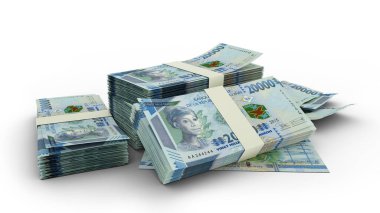 Beyaz arkaplana izole edilmiş 3D 20.000 Gine frankı.