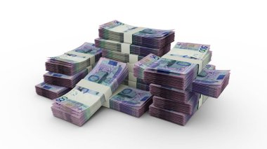 bundles of 500 Belarusian ruble notes. 3D rendering of bundles of banknotes