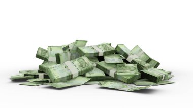 3D Stack of 1000 Nicaraguan crdoba notes isolated on white background