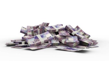 3D Stack of 2000 Taiwan dollar notes