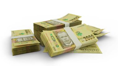 3D Stack of 2000 Malawian kwacha notes