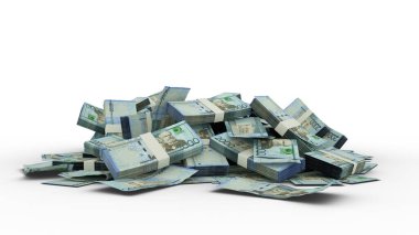 3D yığın 2000 Dominik pezosu beyaz arkaplan üzerinde izole