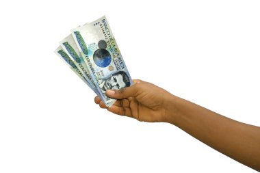 3D beyaz arka planda 20.000 Kolombiya pesosu izole edildi.