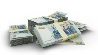 3D yığın 2000 Cezayir Dinar Notları