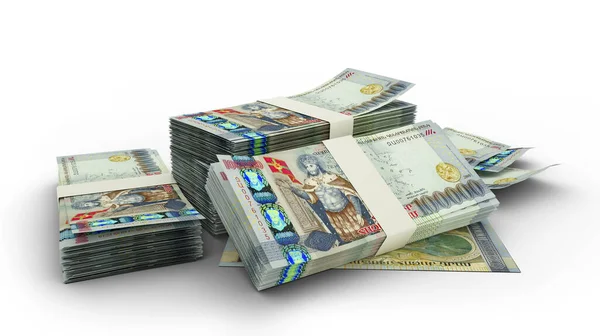 Stack 100000 Armenian Dram Notes Isolated White Background — Stock Photo, Image