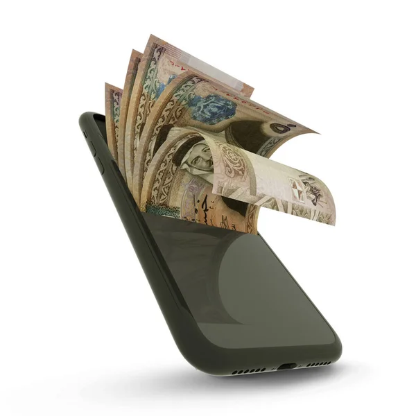 Rending Israeli Jordanian Dinar Mobile Phone — Stock Photo, Image