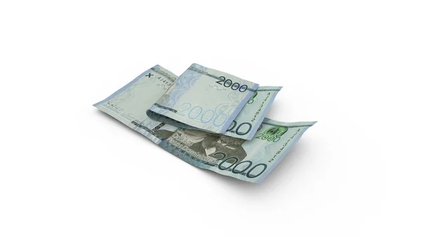 Rendering Von Double 2000 Dominikanische Peso Noten Isoliert Auf Weißem — Stockfoto
