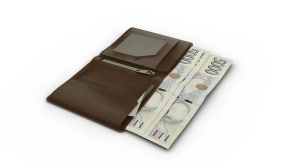 Rendering Czech Koruna Notes Wallet — Stock fotografie