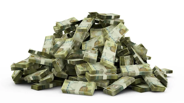 Big Pile Bahraini Dinar Notes Lot Money White Background Rendering — Foto Stock