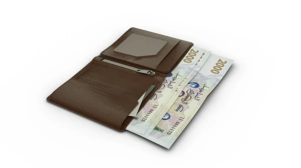 Rendering 2000 Algerian Dinar Notes Wallet — Stock fotografie