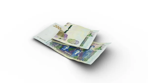 Rendering Double 2000 Algerian Dinar Notes Shadows White Background — стокове фото
