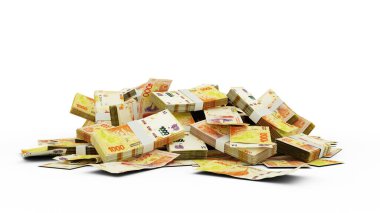 3D Stack of Argentine peso notes